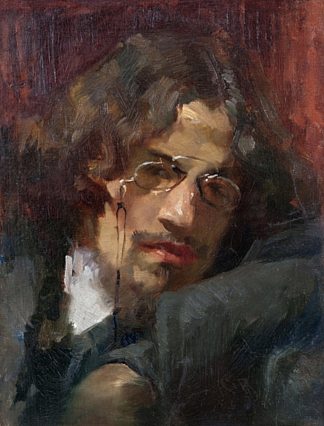一个年轻人的肖像 – 学习 Portrait of a young man – study，西蒙·维尔科夫