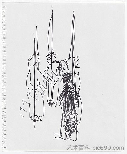 “衣架”表演中的个人绘画 Solo Drawing from the ”Hangers” Performance (2010)，西蒙娜·福尔蒂