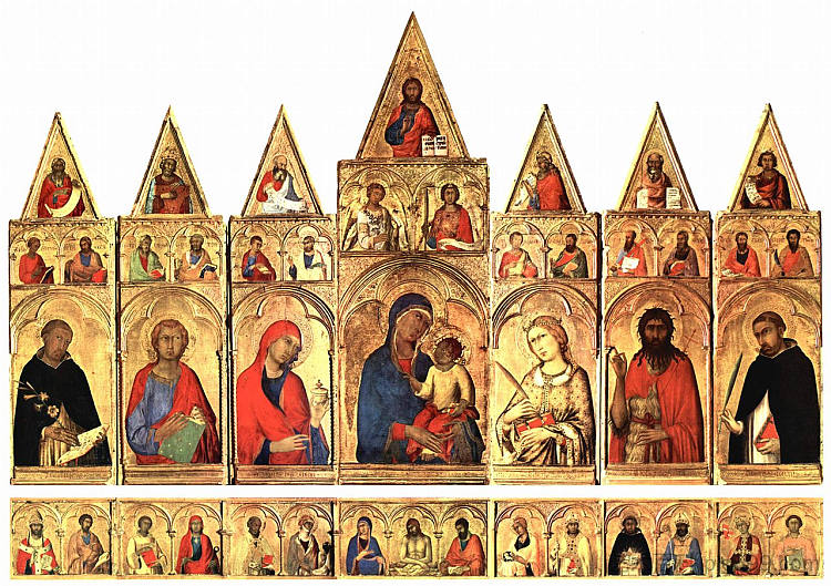 亚历山利普蒂奇的圣凯瑟琳 Saint Catherine of Alexandria Polyptych (1319),西蒙·马丁尼