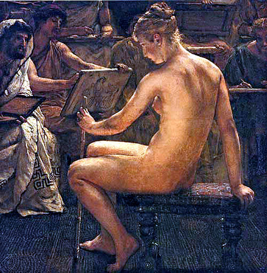 罗马工作室 A Roman studio (1877)，劳伦斯·阿尔玛·塔德玛