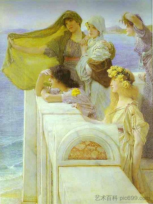 在阿佛洛狄忒的摇篮 At Aphrodite's Cradle (1908)，劳伦斯·阿尔玛·塔德玛