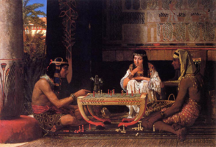 埃及棋手 Egyptian Chess Players (1865)，劳伦斯·阿尔玛·塔德玛