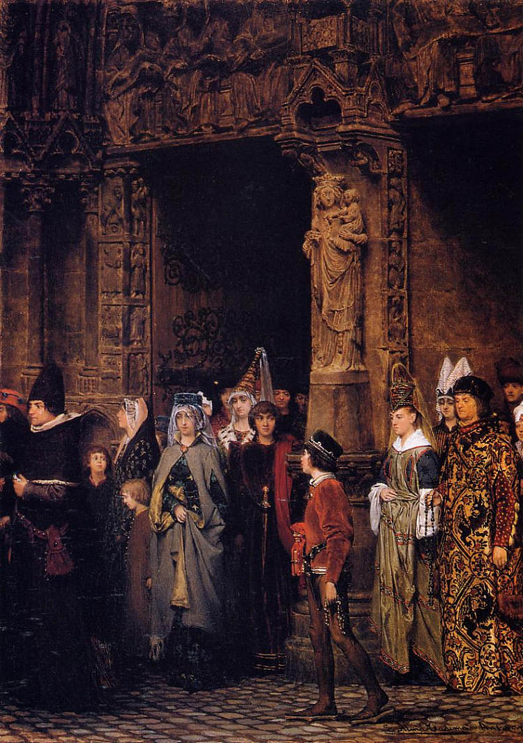 十五世纪离开教会 Leaving Church in the Fifteenth Century (1864),劳伦斯·阿尔玛·塔德玛