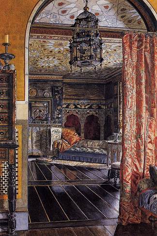 汤森德之家的客厅 The Drawing Room at Townshend House (1885)，劳伦斯·阿尔玛·塔德玛