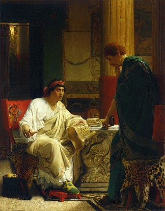 维斯帕先从他的一位将军那里听到提多占领耶路撒冷（The Dispatch） Vespasian Hearing from One of His Generals of the Taking of Jerusalem by Titus (The Dispatch)，劳伦斯·阿尔玛·塔德玛