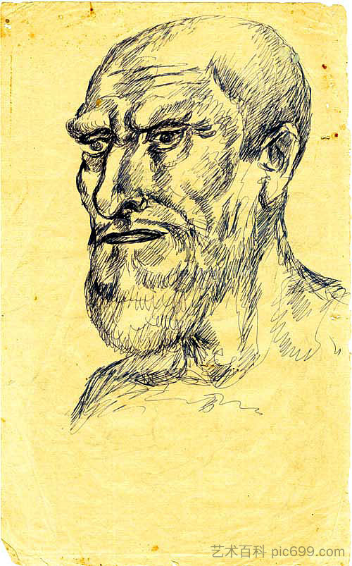 为男性头部学习 Study for a Male Head (1956)，谢赫穆罕默德苏丹