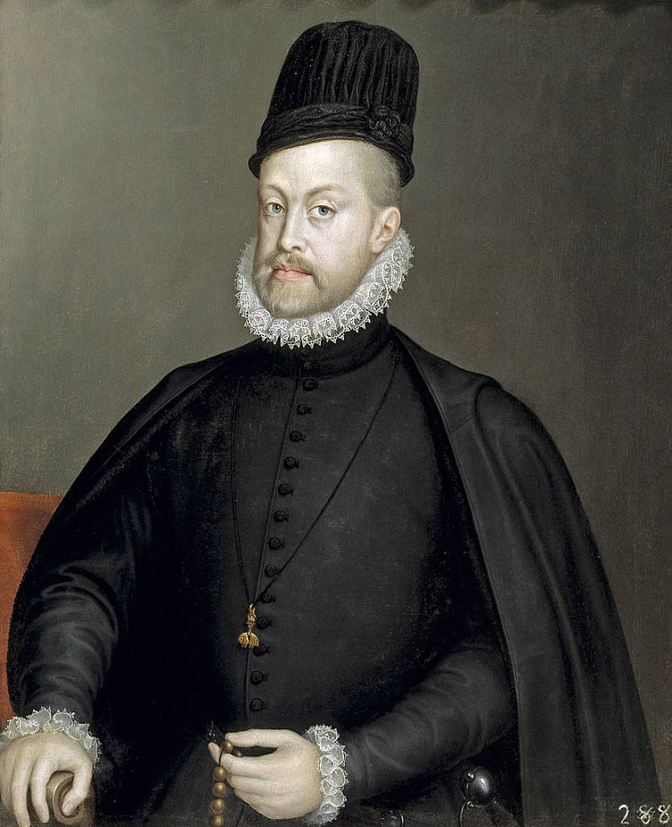 西班牙菲利普二世肖像 Portrait of Philipp II of Spain (1570)，索福尼斯巴·安圭索拉