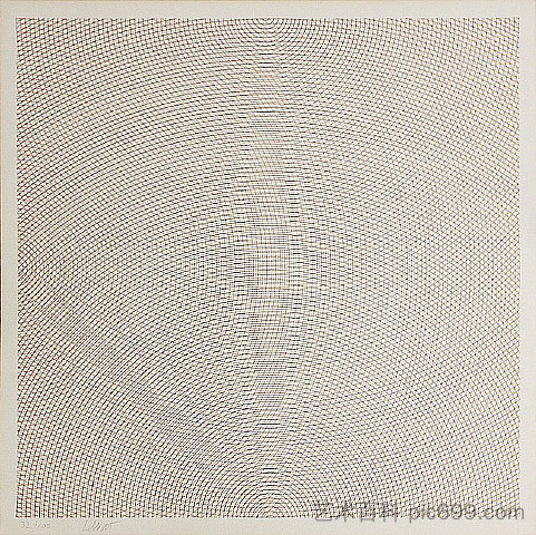 来自边或角的弧线，网格和圆圈 Arcs From Sides or Corners, Grids & Circles (1972)，索尔·勒维特