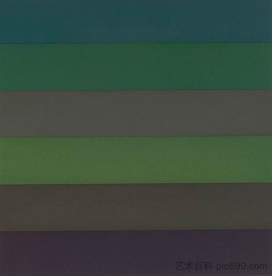 叠加颜色的水平条带 Horizontal Bands with Colors Superimposed (1988)，索尔·勒维特