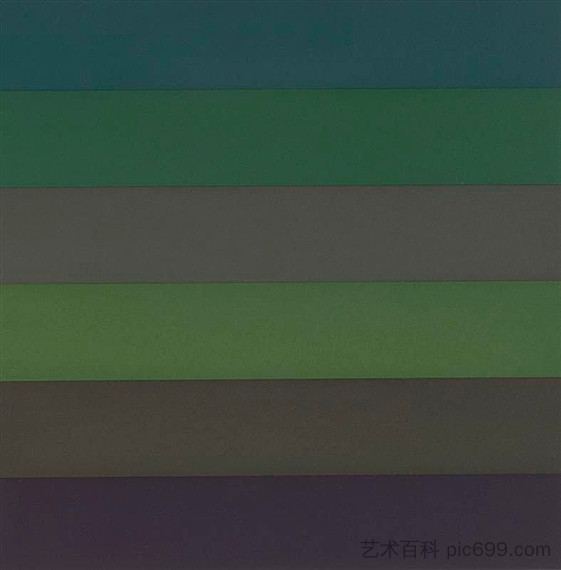 叠加颜色的水平条带 Horizontal Bands with Colors Superimposed (1988)，索尔·勒维特