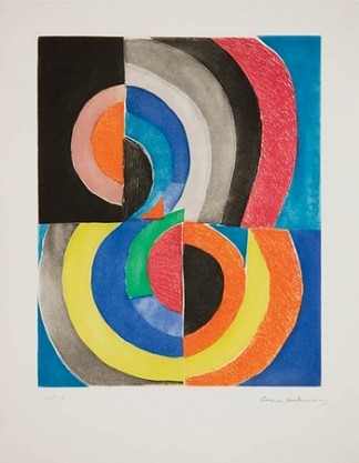 半圆抽象构图 Abstract Composition with Semicircles，索妮娅·德劳内
