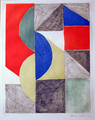 抽象构图 Abstract Composition (c.1970)，索妮娅·德劳内