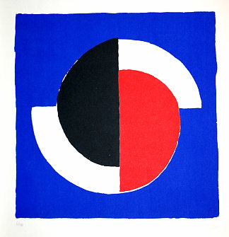 组成 红、蓝、黑、白 Composition Red, Blue, Black, White (1964)，索妮娅·德劳内