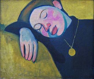 沉睡的女孩 Sleeping girl (1907)，索妮娅·德劳内