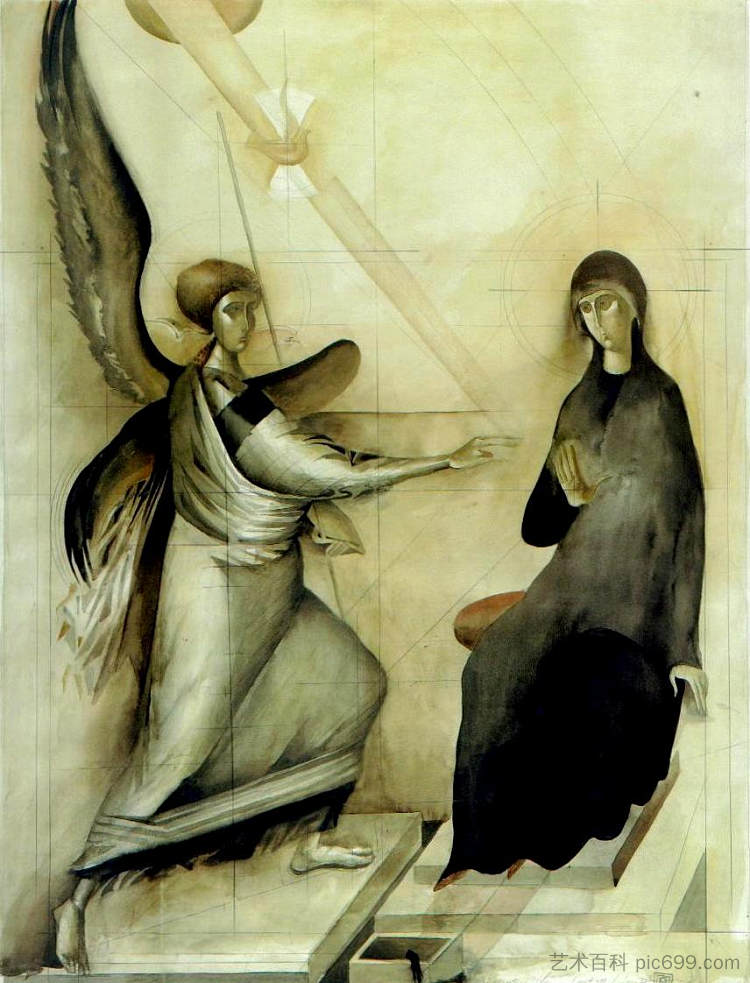 天使报喜（研究4） The Annunciation (Study 4)，索林杜米雷斯库