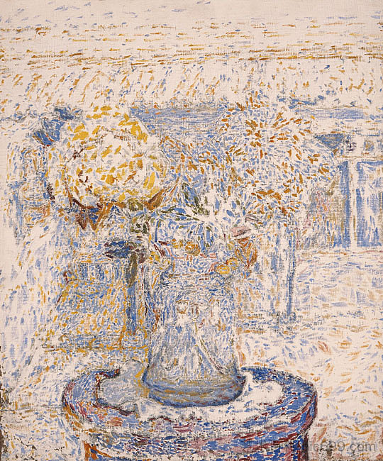 花瓶（深色） Vase of Flowers (dark colors) (1956)，斯皮罗斯帕帕卢卡斯