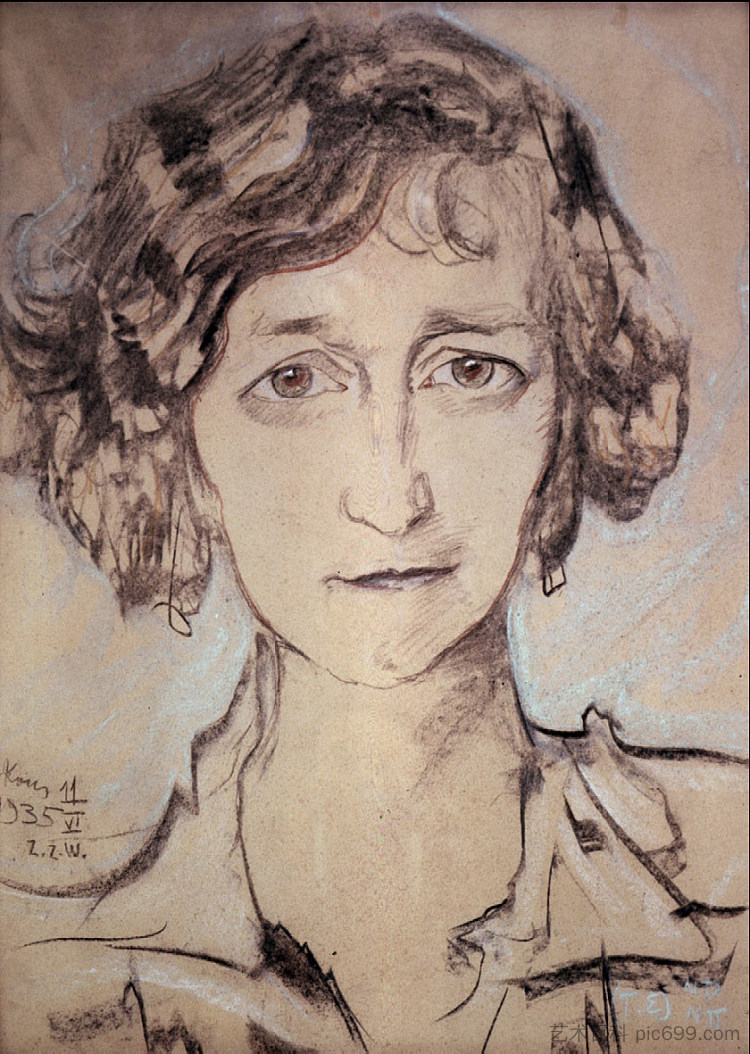 佐菲亚·罗默的肖像 Portrait of Zofia Romer (1935),斯坦尼斯瓦夫·伊格纳齐·威基奇斯