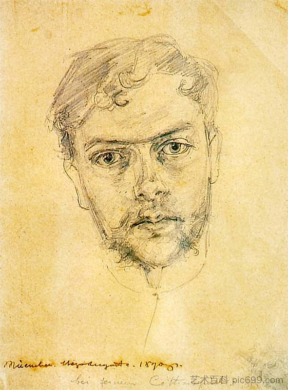 自画像 Self-portrait (1890)，斯坦尼斯拉夫·维斯皮安斯基