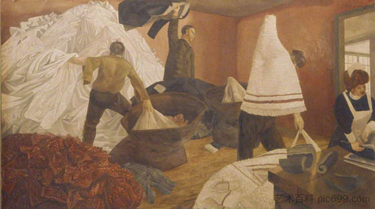 衣物分类 Sorting the Laundry (1927 - 1932)，斯坦利·斯宾塞