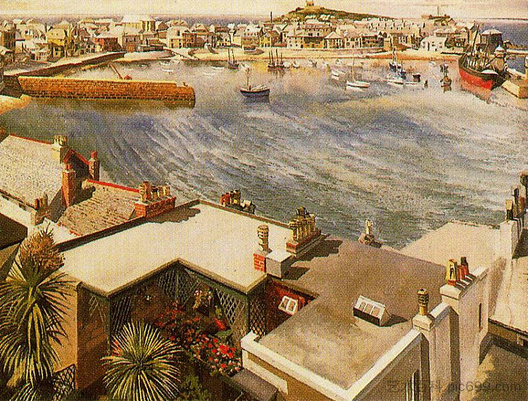 海港 - 圣艾夫斯 The harbour - St. Ives,斯坦利·斯宾塞