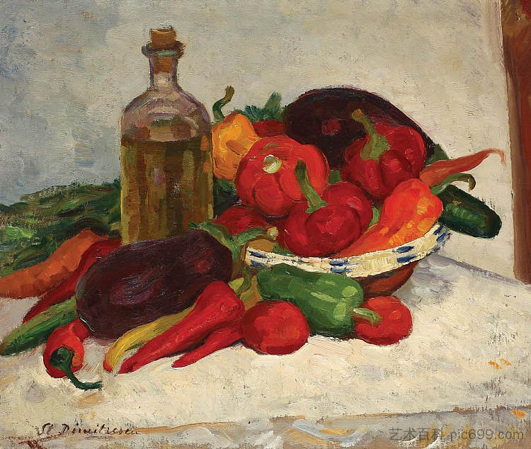 静物与成熟的蔬菜 Still Life with Ripe Vegetables，斯特凡·迪米特雷斯库