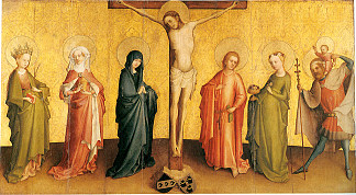 与圣徒一起被钉十字架 Crucifixion with Saints，斯特凡·洛赫纳