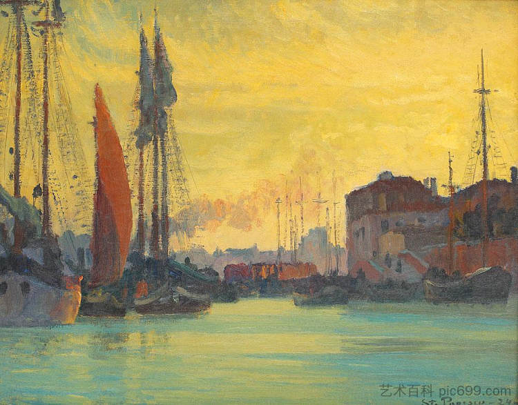 基奥贾日落 Sunset Over Chioggia (1924)，斯特凡·波佩斯库