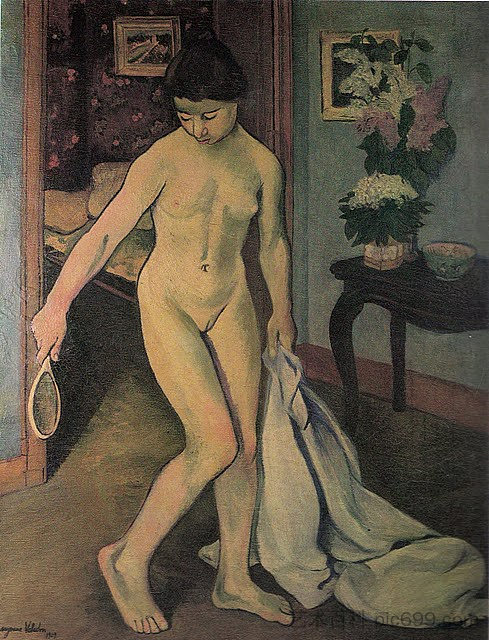 镜子前的裸体 Nude at the Mirror (1909; Paris,France  )，苏珊娜·瓦拉东