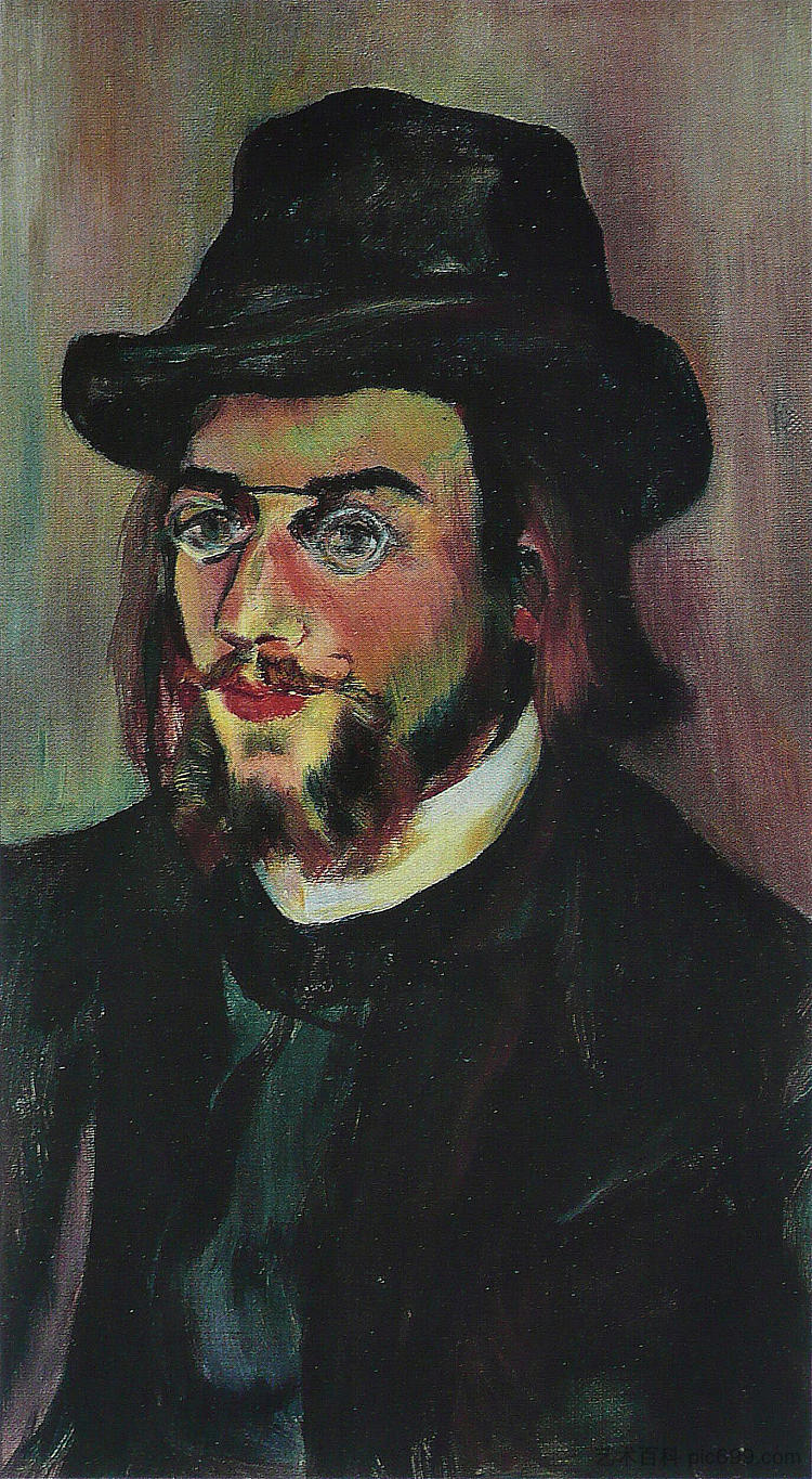 埃里克·萨蒂的肖像 Portrait of Erik Satie (c.1892; Paris,France  )，苏珊娜·瓦拉东