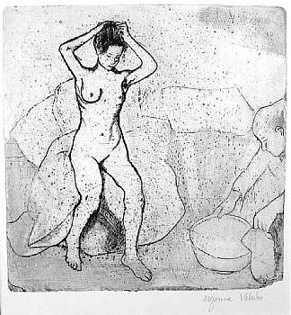 准备洗澡的女人 Woman Preparing for a Bath (1895; Paris,France                     )，苏珊娜·瓦拉东