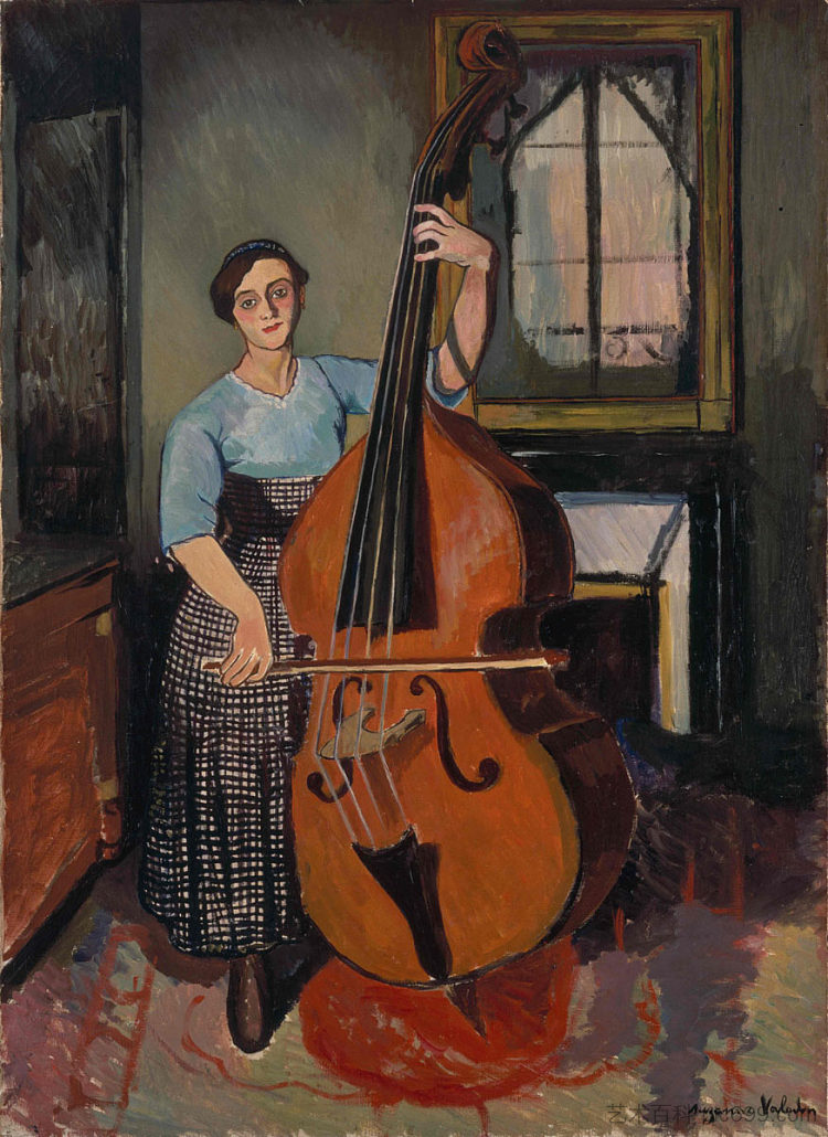 低音提琴的女人 Woman with a Double Bass (1908; Paris,France  )，苏珊娜·瓦拉东