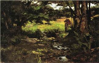 布鲁克在树林 Brook in Woods (1887)，T·C·斯蒂尔