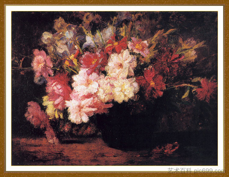 牡丹和鸢尾花 Peonies and Irises，T·C·斯蒂尔