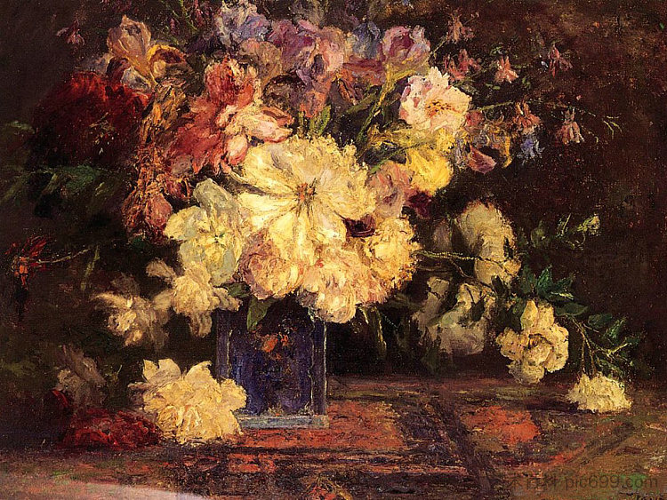 静物与牡丹 Still Life with Peonies (1915)，T·C·斯蒂尔