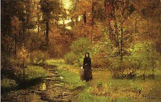 树林中的小溪 The Brook in the Woods (1889)，T·C·斯蒂尔