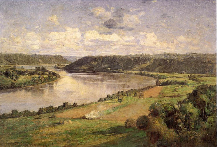 汉诺威大学校园的俄亥俄河 The Ohio river from the College Campus, Hanover (1892)，T·C·斯蒂尔