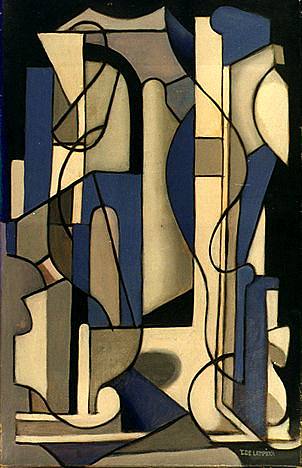 蓝色和黑色抽象构图 Blue and Black Abstract Composition (1953)，塔玛拉·德·蓝碧嘉