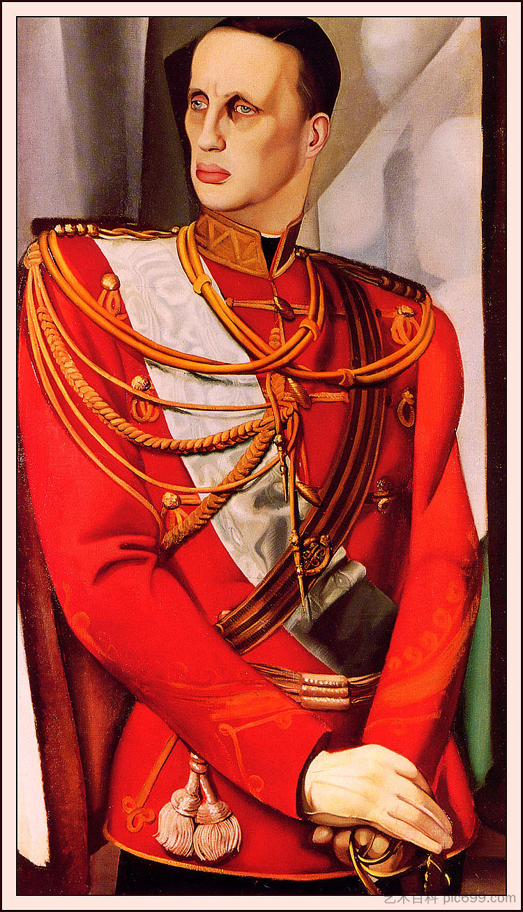 S.A.I.大公加夫里尔·科斯坦丁诺维奇的肖像 Portrait of S.A.I. Grand Duke Gavriil Kostantinovic (1927)，塔玛拉·德·蓝碧嘉