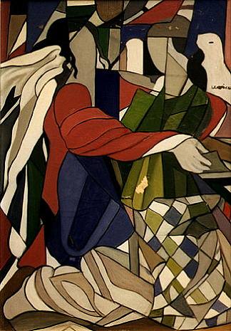 两个跪着的人物 Two Kneeling Figures (1953)，塔玛拉·德·蓝碧嘉