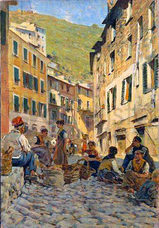 在里奥马焦雷休息 At rest in Riomaggiore (1894)，Telemaco Signorini