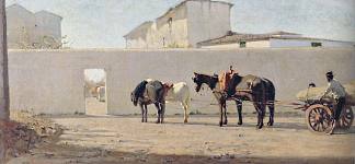 白墙 The white wall (1864; Italy                     )，Telemaco Signorini