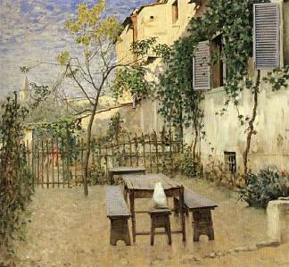 九月的早晨在塞蒂尼亚诺 September morning in Settignano (1891; Italy                     )，Telemaco Signorini