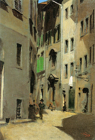 通过托塔， 佛罗伦萨 Via Torta, Firenze (1870)，Telemaco Signorini