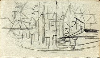 素描本中的抽象城市景观 130 Abstracted cityscape from sketchbook 130，特奥·凡·杜斯伯格