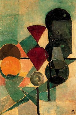 构图二（静物） Composition II (Still life) (1916)，特奥·凡·杜斯伯格