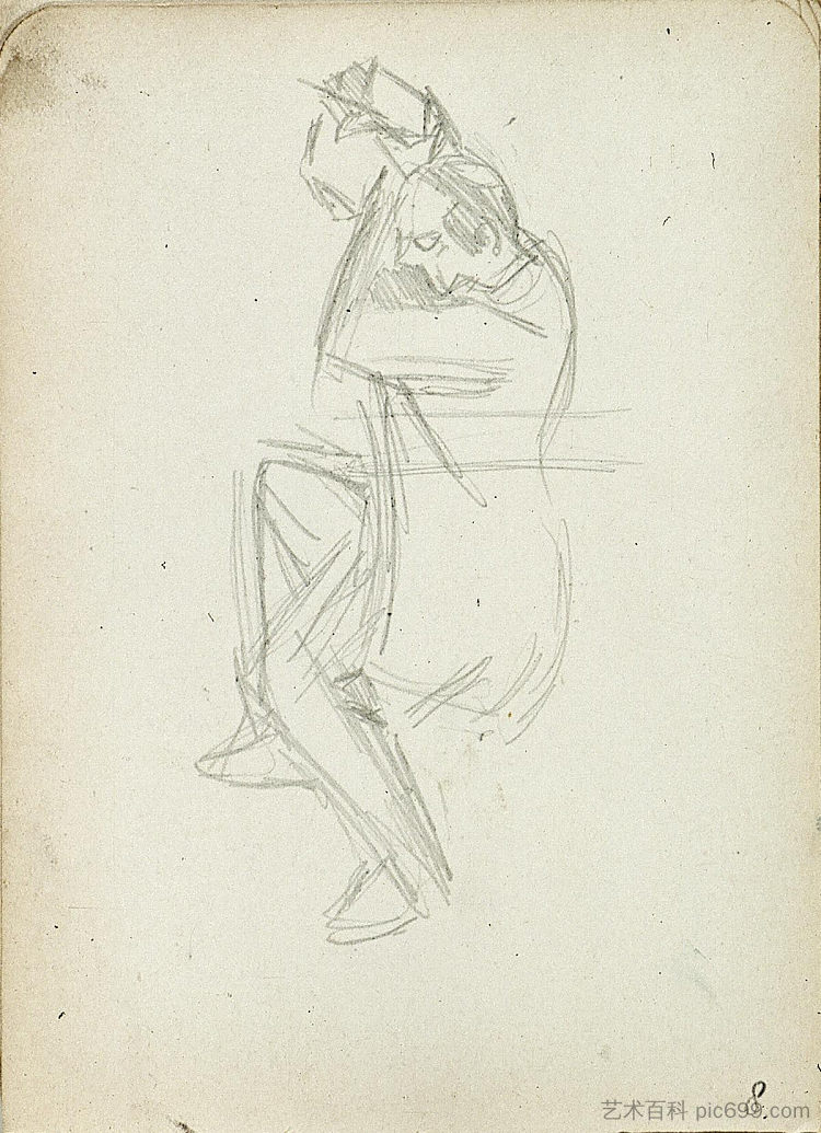 素描本60中的跳舞者 Dancing man from sketchbook 60 (1931; Germany  )，特奥·凡·杜斯伯格