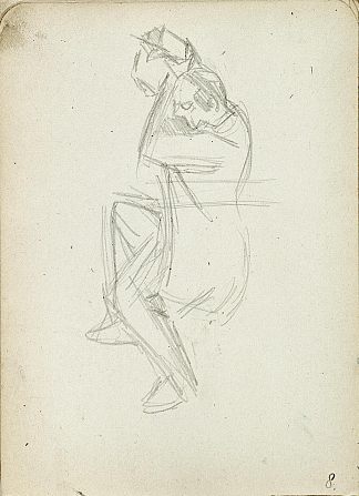 素描本60中的跳舞者 Dancing man from sketchbook 60 (1931; Germany                     )，特奥·凡·杜斯伯格