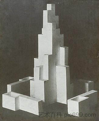 吕伐登纪念碑设计 Design for monument Leeuwarden (c.1917)，特奥·凡·杜斯伯格