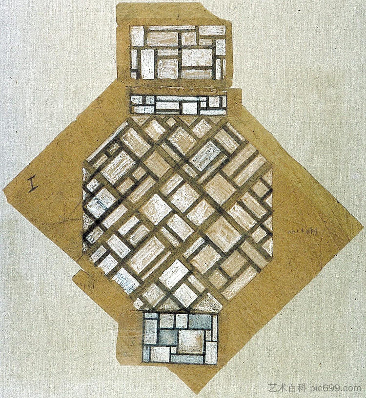 天花板草图 Sketch for the ceiling (1923; Germany  )，特奥·凡·杜斯伯格