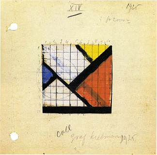 反组合研究十四 Study for Counter Composition XIV (1931; Germany                     )，特奥·凡·杜斯伯格